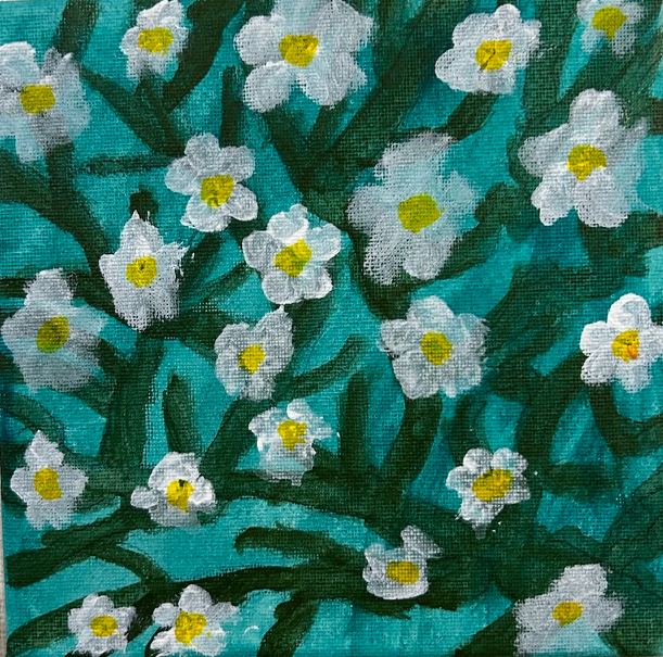 「ゴッホによせて「花咲くアーモンドの木の枝」」作品画像