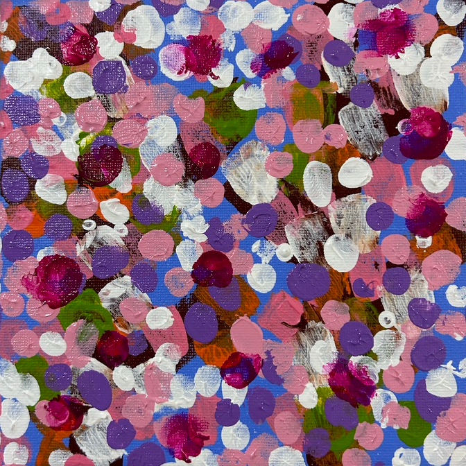 「ダミアン・ハースト「桜」フィンガーペイント」作品画像