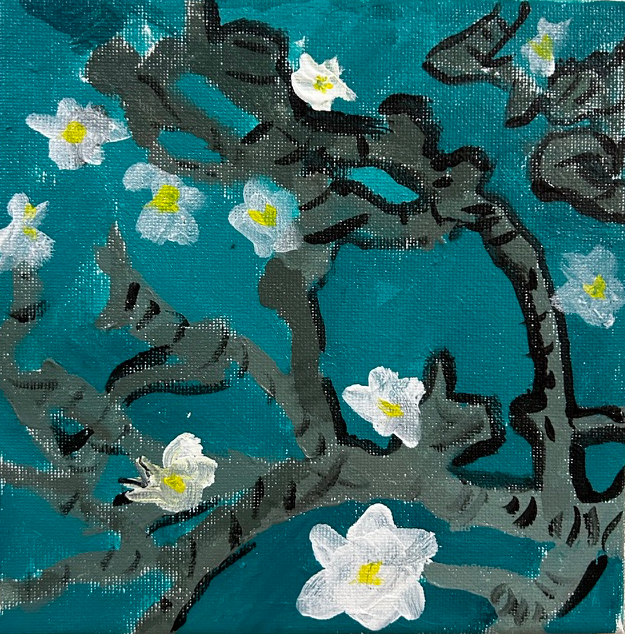 「ゴッホによせて「花咲くアーモンドの木の枝」」作品画像