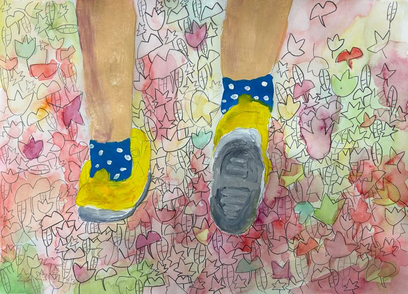 優秀賞「落ち葉の音」佐藤結季さん