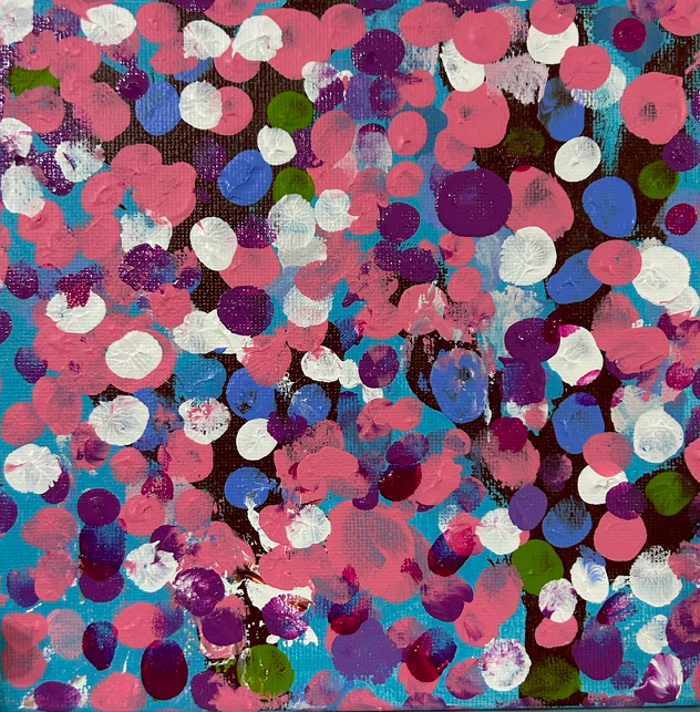 「ダミアン・ハースト「桜」フィンガーペイント」作品画像