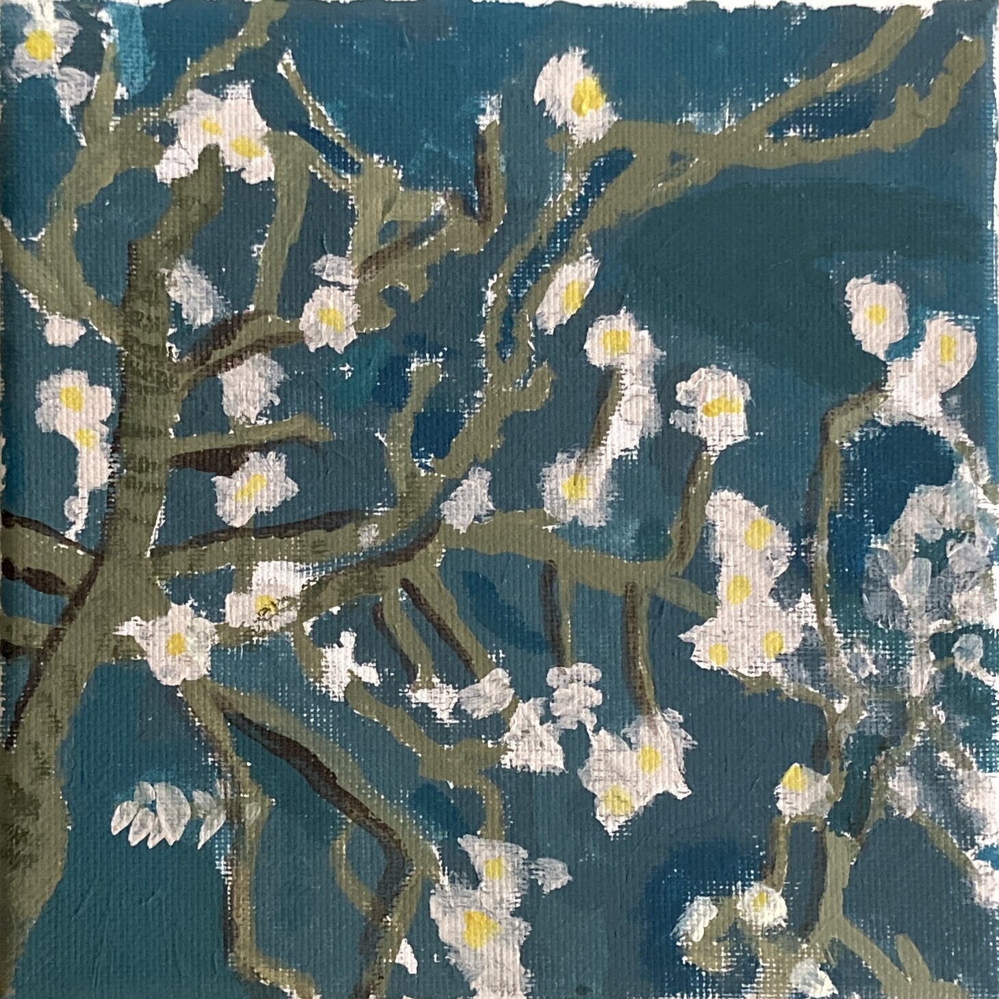 「ゴッホによせて「花咲くアーモンドの木の枝」」作品画像