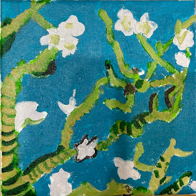 「ゴッホによせて「花咲くアーモンドの木の枝」 」作品画像