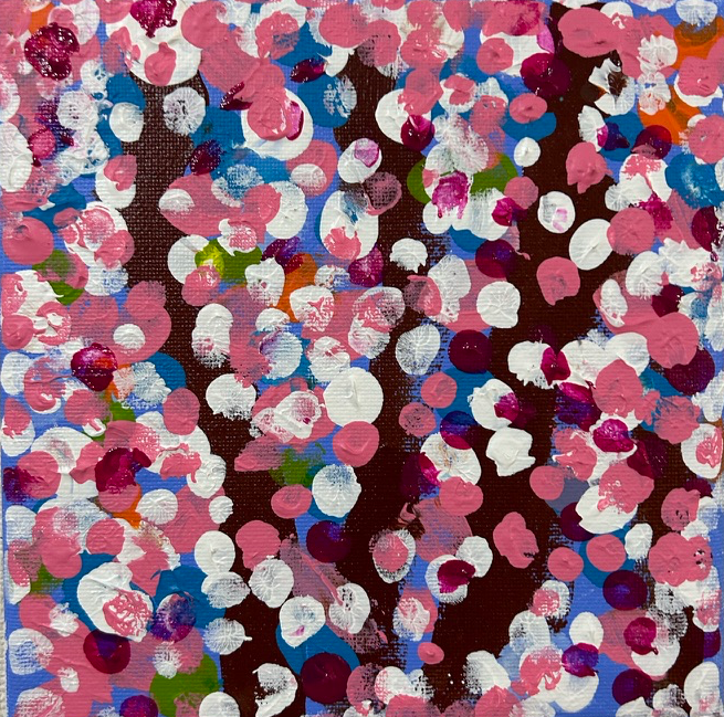 「ダミアン・ハースト「桜」フィンガーペイント」作品画像