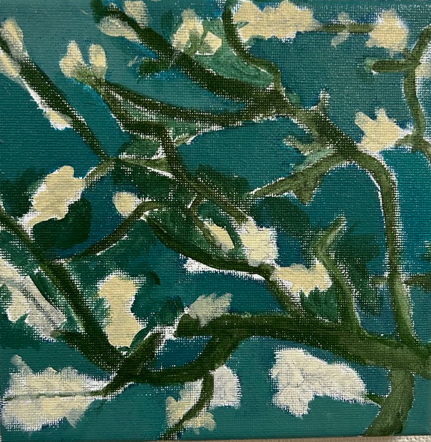 「ゴッホによせて「花咲くアーモンドの木の枝」 」作品画像